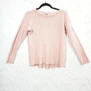 Sioni Soft Pink Knit Stretchy Sweater - Size Large
